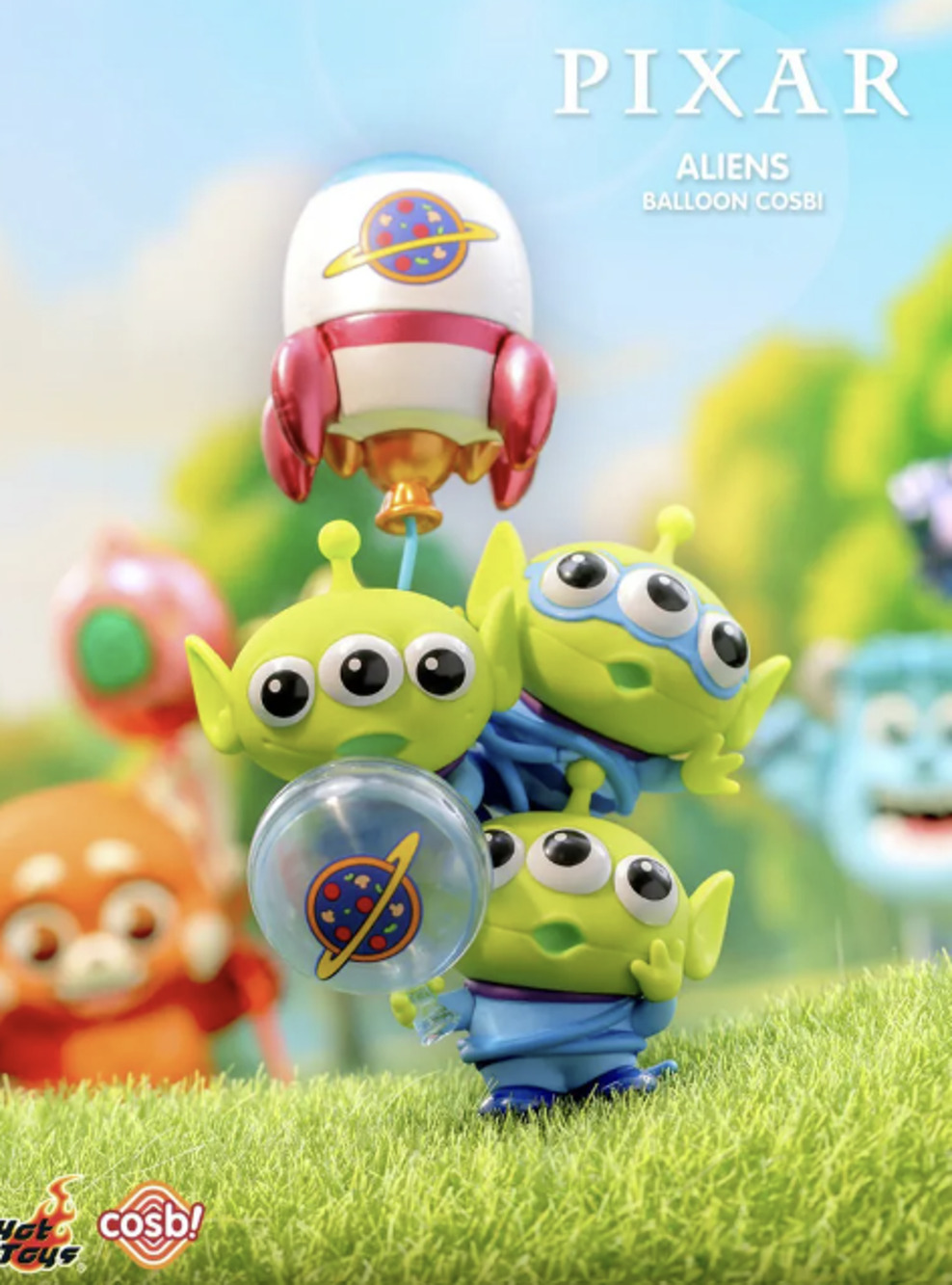 Disney x Pixar x Cosbi Hot Toys Balloon Series Collectible Figures, Aliens- New